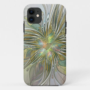 Capa Para iPhone 11 Floral Fantasy Moderna Arte Fractal Flor Com Doura