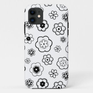 Capa Para iPhone 11 Floral Preto E Branco