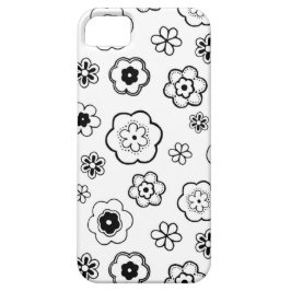 Capa Para iPhone 11 Floral Preto E Branco