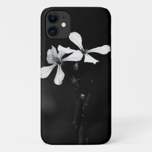 Capa Para iPhone 11 floral preto e branco minimalista