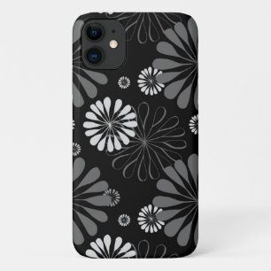 Capa Para iPhone 11 Floral Retro Preto e Branco