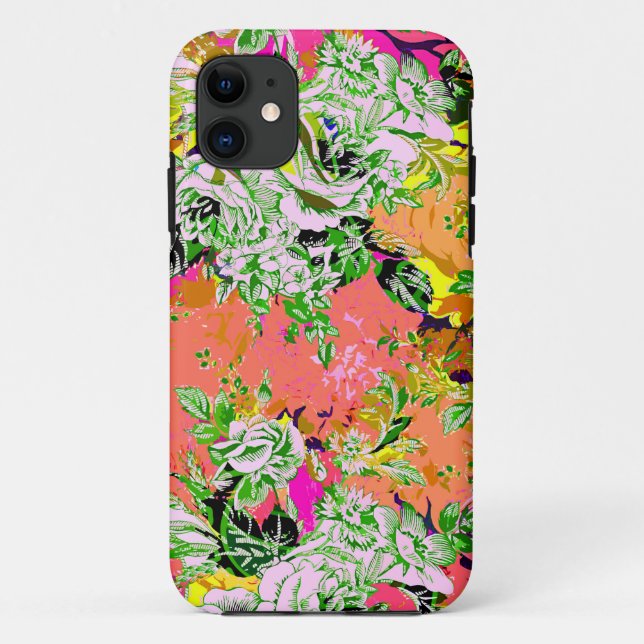 Capa Para iPhone 11 Flores abstratas fofas femininas (Verso)