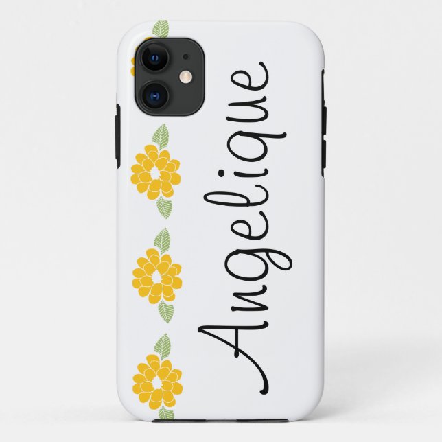 Capa Para iPhone 11 Flores amarelas conhecidas de Angelique (Verso)