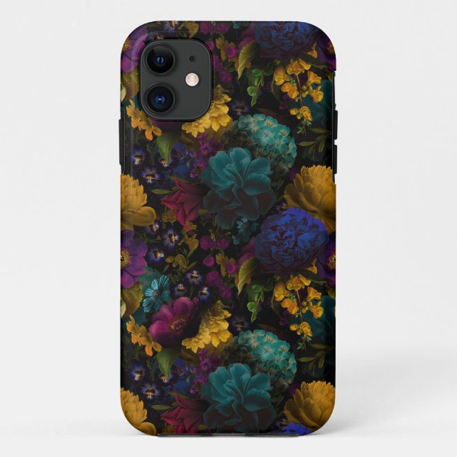 Capa Para iPhone 11 Flores Anteriores Moody Florals (Verso)