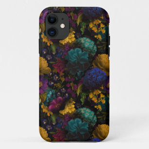 Capa Para iPhone 11 Flores Antigas Florais Moody Escuros