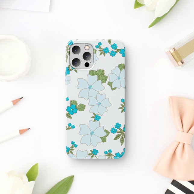 Capa Para iPhone 11 Flores Azuis, Padrão Floral, Padrão De Flores (Criador carregado)