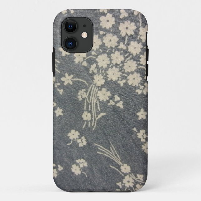 Capa Para iPhone 11 Flores brancas (Verso)
