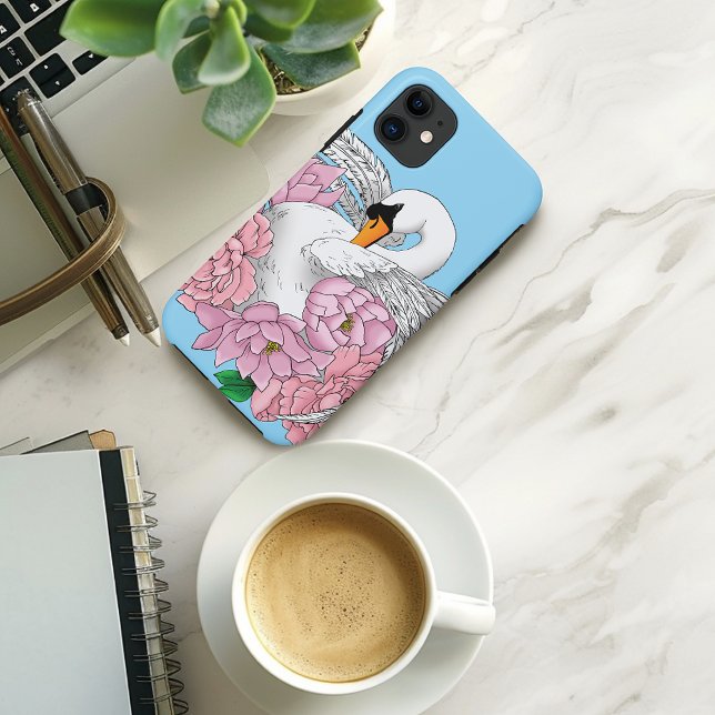 Capa Para iPhone 11 Flores Cor-de-rosa brancas (Criador carregado)