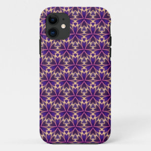 Capa Para iPhone 11 Flores cor-de-rosa Douradas abstrato