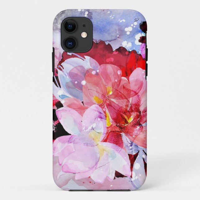 Capa Para iPhone 11  Flores de água (Verso)