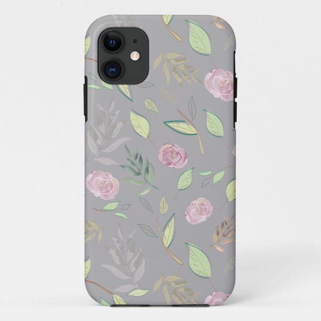 Capa Para iPhone 11 Flores de Aquarela Festivas 6 (Verso)
