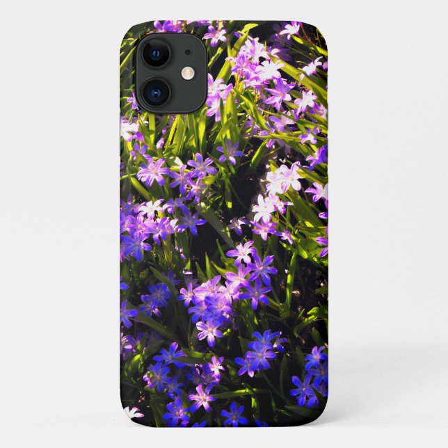 Capa Para iPhone 11 Flores de Mola Azul (Verso)