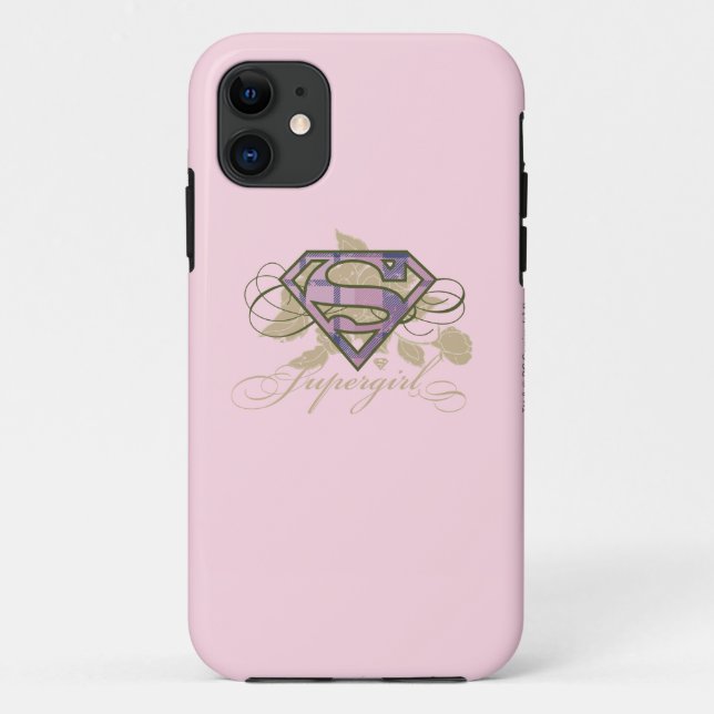 Capa Para iPhone 11 Flores de Supergirl (Verso)