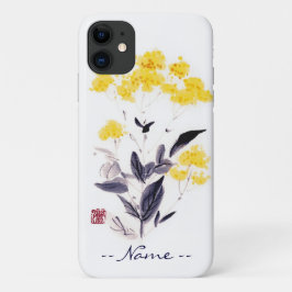 Capa Para iPhone 11 Flores de tinta típicas orientais chinesas