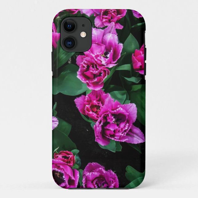 Capa Para iPhone 11 Flores de tulipas rosa (Verso)