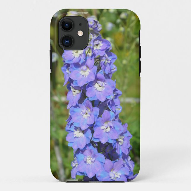 Capa Para iPhone 11 Flores delfinas azuis (Verso)