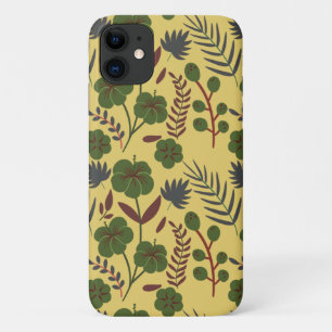 Capa Para iPhone 11 Flores e borboletas, sem costura, de tipo floral