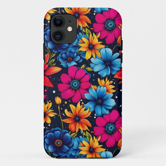 Capa Para iPhone 11 Flores e Rosas adoráveis (Verso)