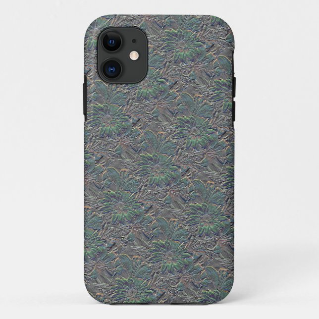 Capa Para iPhone 11 Flores Embutidas com Cor (Verso)