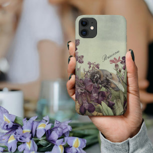 Capa Para iPhone 11 Flores Florais Abelhas De Jardim Botânico