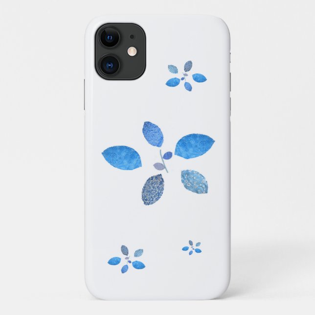 Capa Para iPhone 11 Flores Inclinadas em Branco (Verso)