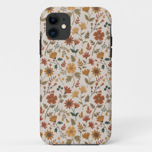 Capa Para iPhone 11 Flores Modernas Deixam Dourada Rust Girly Impressã