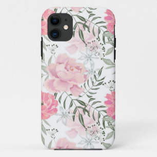 Capa Para iPhone 11 Flores rosa cor-de-rosa