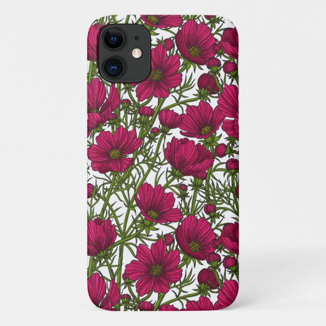 Capa Para iPhone 11 Flores rosa Cosmos (Verso)