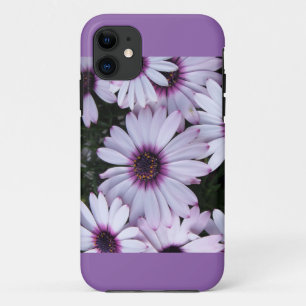 Capa Para iPhone 11 Flores Roxas Luzes com Fundo Roxo