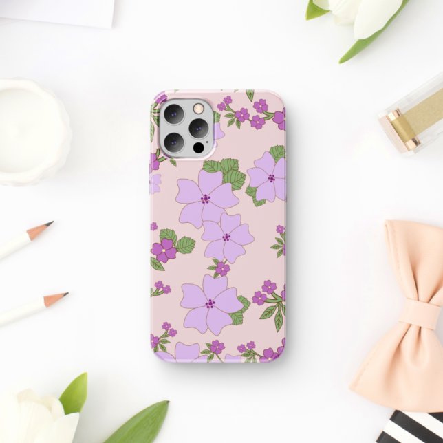Capa Para iPhone 11 Flores Roxas, Padrão Floral, Padrão De Flores (Criador carregado)