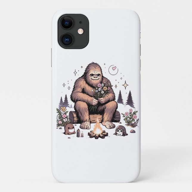 Capa Para iPhone 11 Flores Sasquatch Holding (Verso)