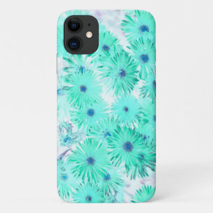 Capa Para iPhone 11 Flores Selvagens de Turquesa Pálida Pastel iPhone