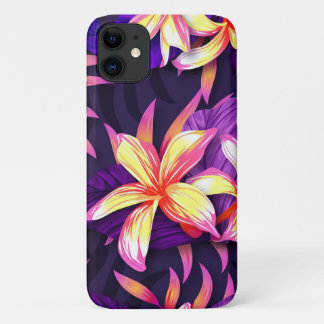 Capa Para iPhone 11 Flores Tropicais Coloridas Brilhantes