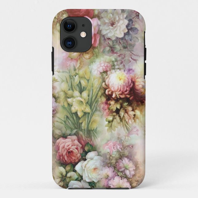 Capa Para iPhone 11 Flores Vintage (Verso)