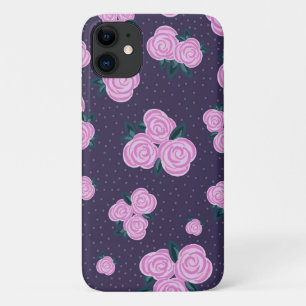 Capa Para iPhone 11 Flores vintage roxo escuro