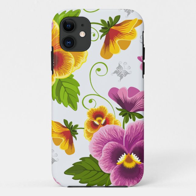 Capa Para iPhone 11 Flores vívidas (Verso)