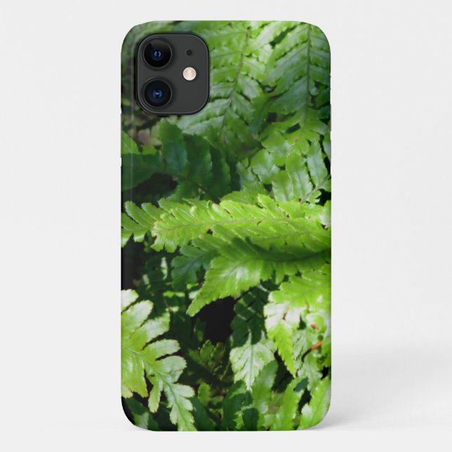 Capa Para iPhone 11 Floresta botânica verde Primavera Verde Ferns (Verso)