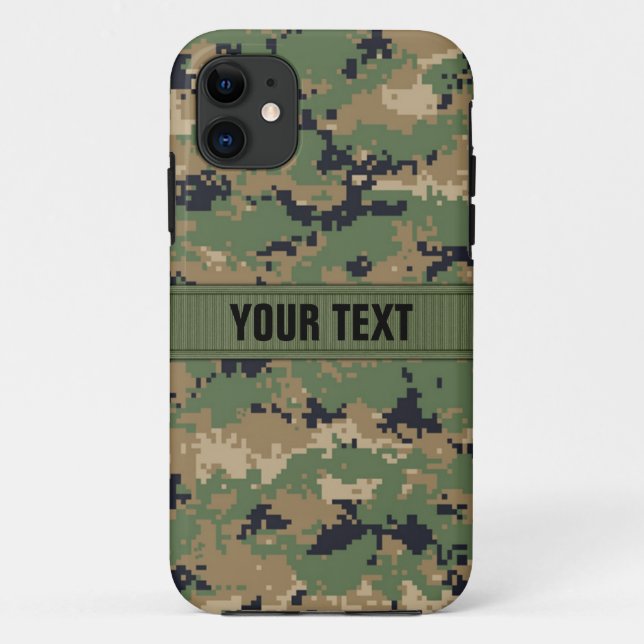 Capa Para iPhone 11 Floresta Camo #2 de MarPat Digital personalizado (Verso)