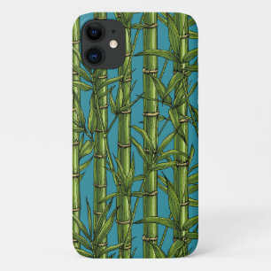 Capa Para iPhone 11 Floresta de bambu em azul