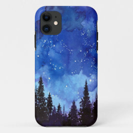 Capa Para iPhone 11 Floresta de Céu Noturno