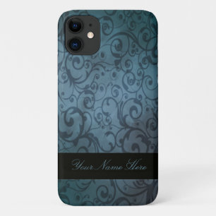 Capa Para iPhone 11 Flourish azul personalizado