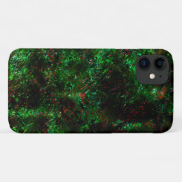 Capa Para iPhone 11 Flutuação das manchas escuras em verde-vivo e verm