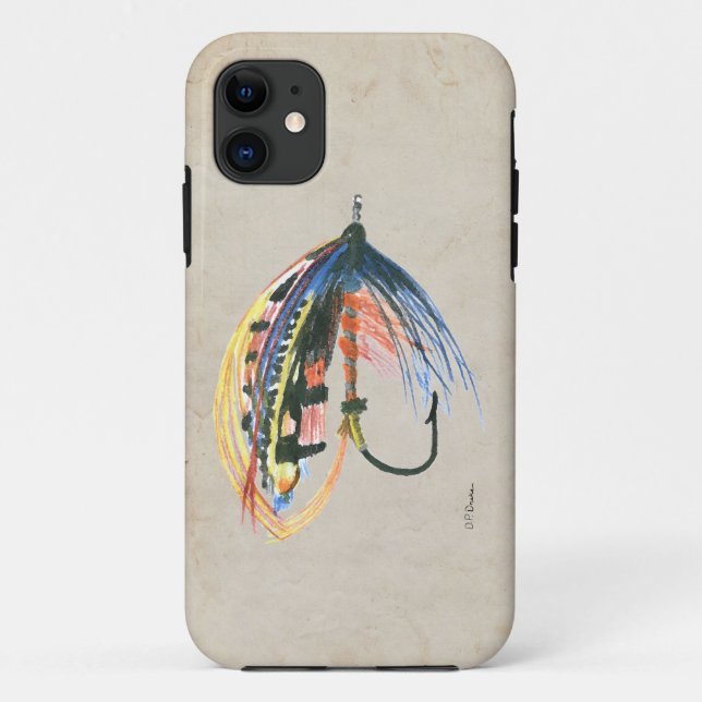 Capa Para iPhone 11 FlyFish Lure Art Salmon Fly Lure (Verso)