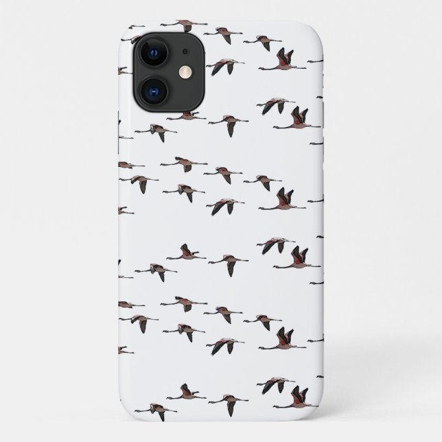 Capa para iPhone 11 Flying Flamingos (escolha a co (Verso)