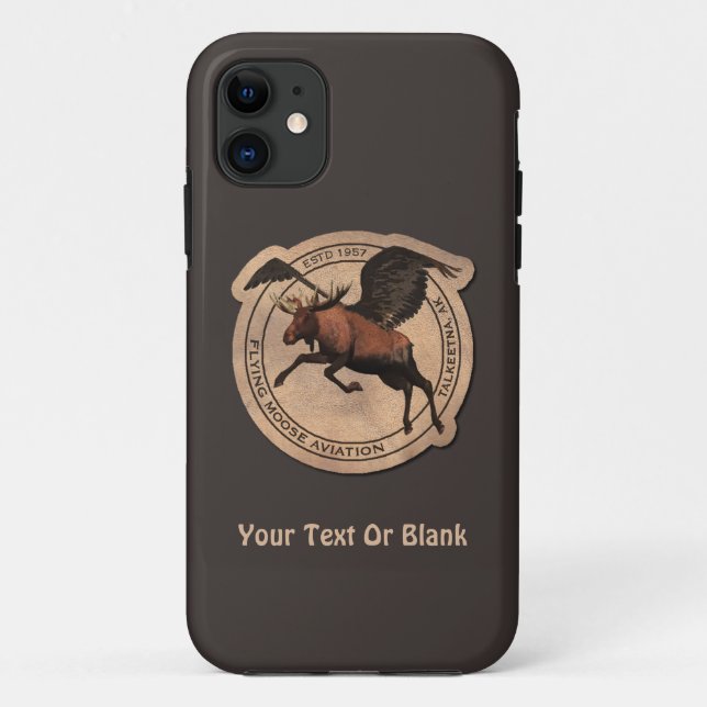 Capa Para iPhone 11 Flying Moose Aviation Patch (Verso)