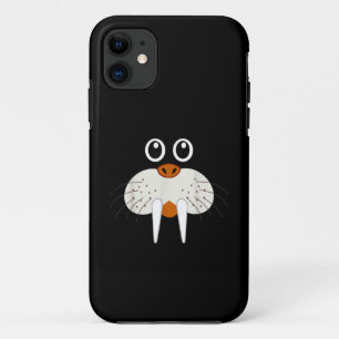 Capa Para iPhone 11 Fofa Fantasia de Morsa Animal Divertida de Hallowe