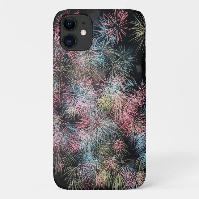 Capa Para iPhone 11 Fogo de Artifício Colorido... (Verso)