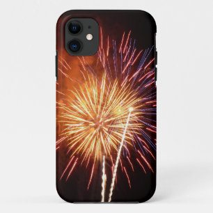 Capa Para iPhone 11 Fogos de artifício vermelho, branco e azul I Patr
