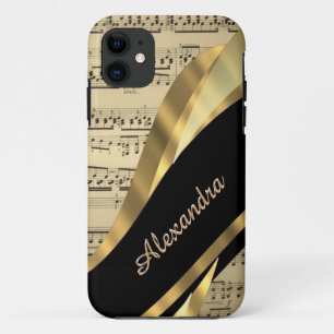 Capa Para iPhone 11 Folha de música elegante personalizada