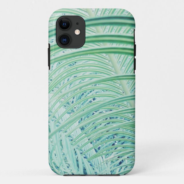 Capa Para iPhone 11 Folha de Palme de Planta Verde Macia (Verso)
